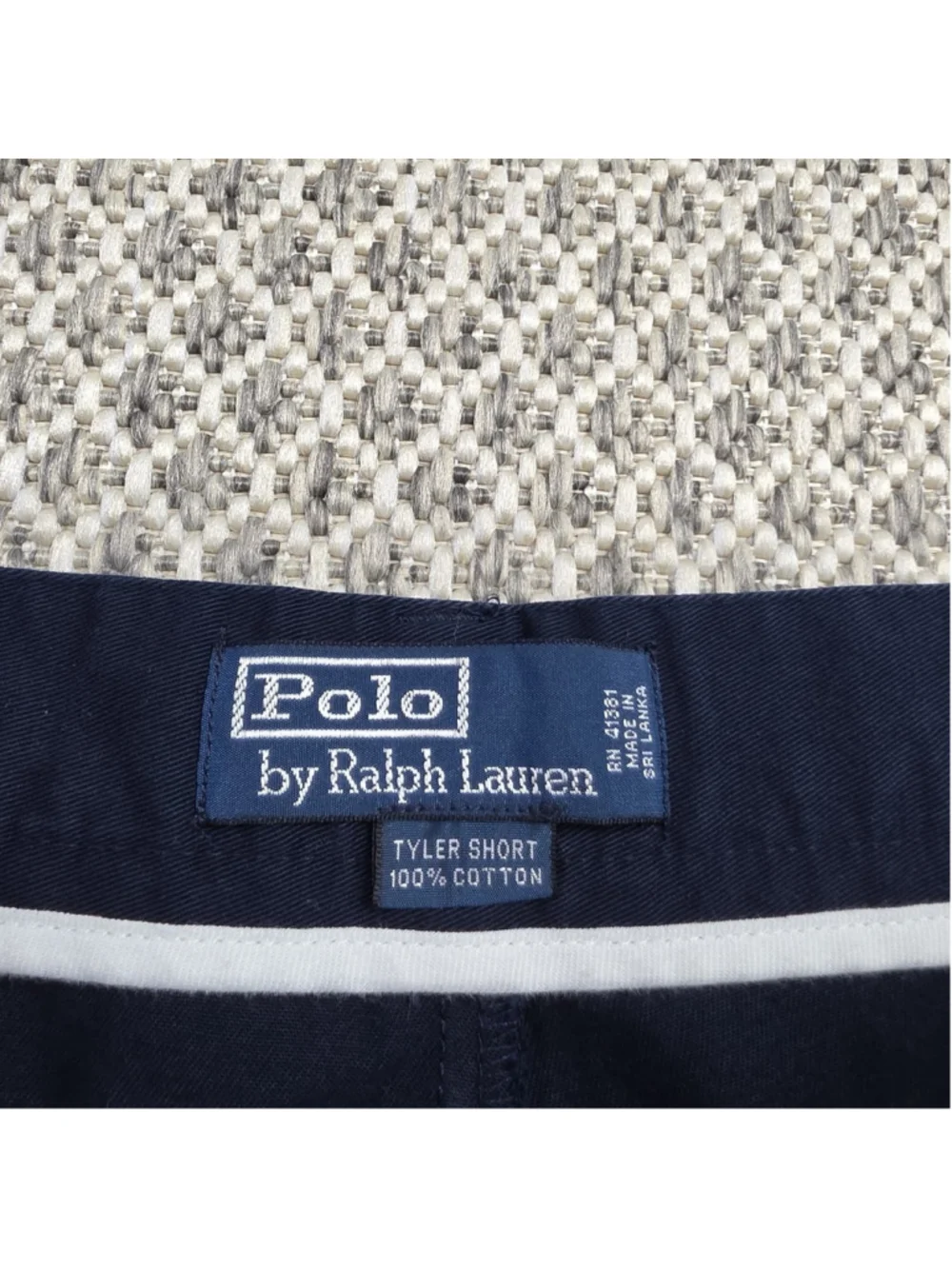 Vintage Polo Ralph Lauren Tyler Shorts Mens 40 Navy Double Pleated Chino Cotton